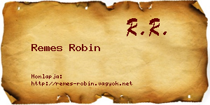 Remes Robin névjegykártya